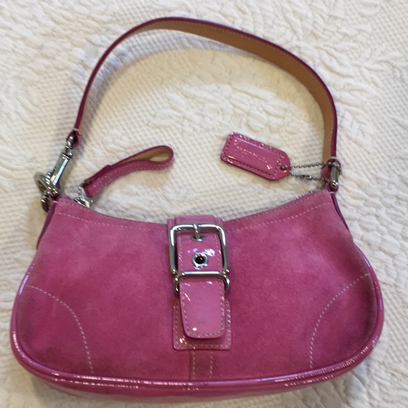 Coach Handbags - Coach mini suede and patent leather handbag